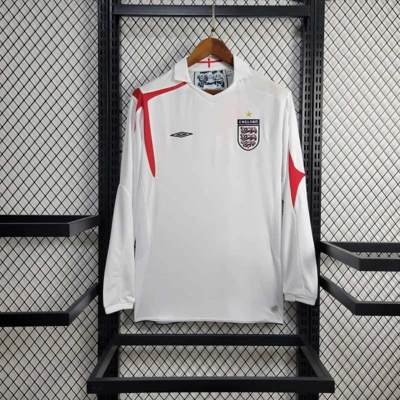2006 Retro England Home Jersey Long Sleeve