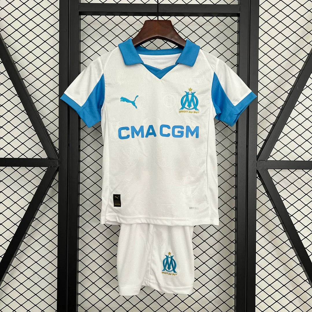 2025/2026 Olympique de Marseille Home Kit Kids Size