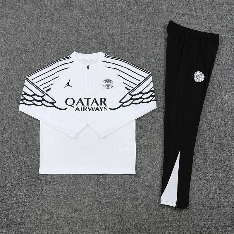 PSG Paris Saint Germain White and Black Tracksuit