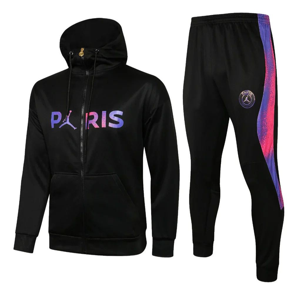 PSG Paris Saint Germain Black and Purple Tracksuit