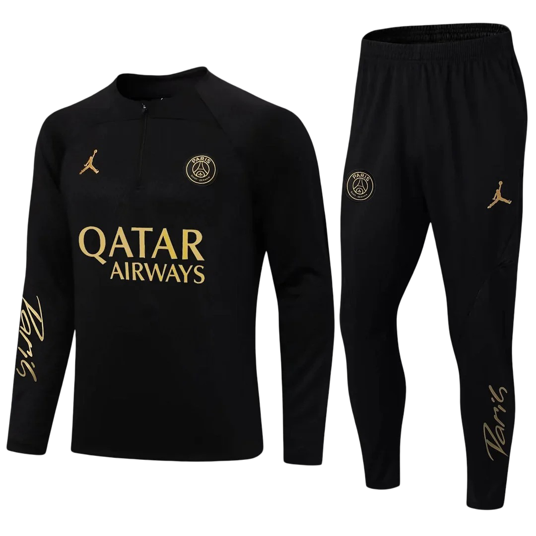 Psg Paris Saint-Germain Black and Gold Tracksuit