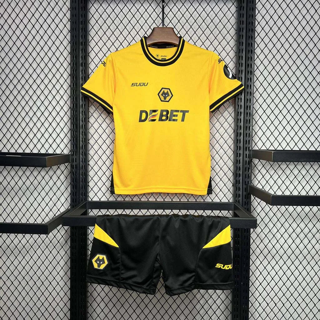 2024-2025 Wolverhampton Wanderers Home Kit Kids Size