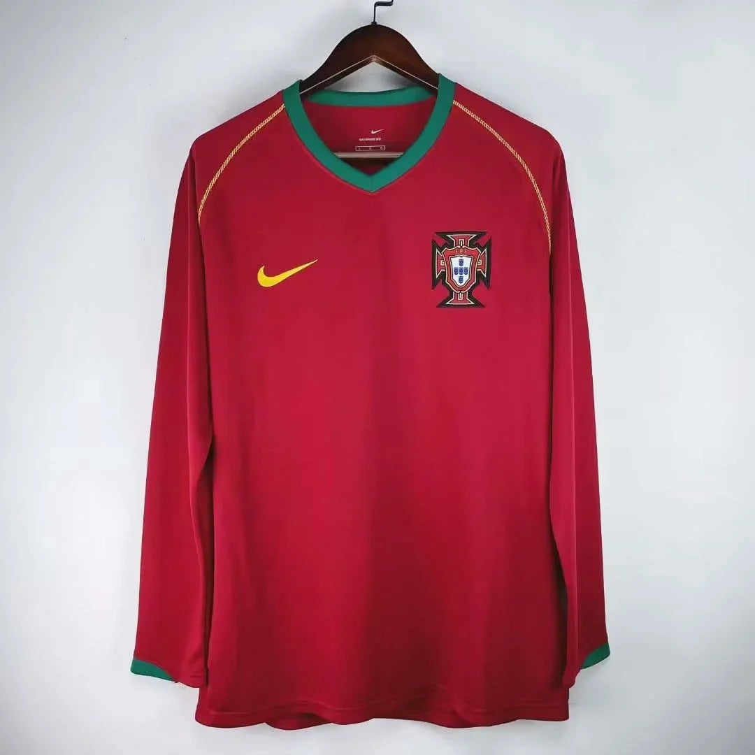 2006 Retro Portugal Home Jersey Long Sleeve