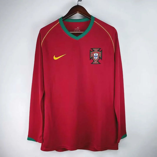 2006 Retro Portugal Home Jersey Long Sleeve