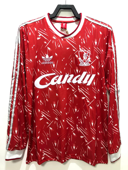 1989-1991 Retro Liverpool Home Jersey Long Sleeve