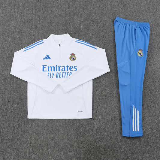 Real Madrid White and Light Blue Tracksuit
