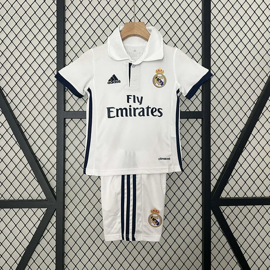 2016/2017 Retro Real Madrid Home Kit Kids Size