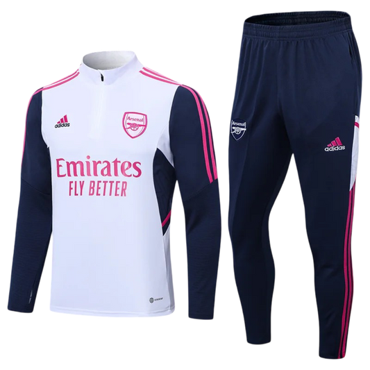 Arsenal White and Pink Tracksuit