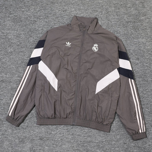 Real Madrid Gray and White Jacket