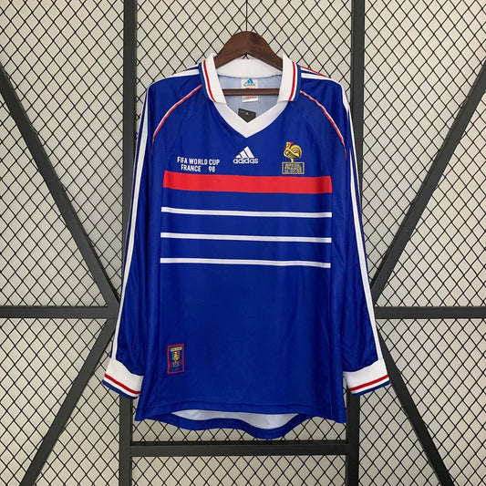 1998 Retro France Home Jersey Long Sleeve