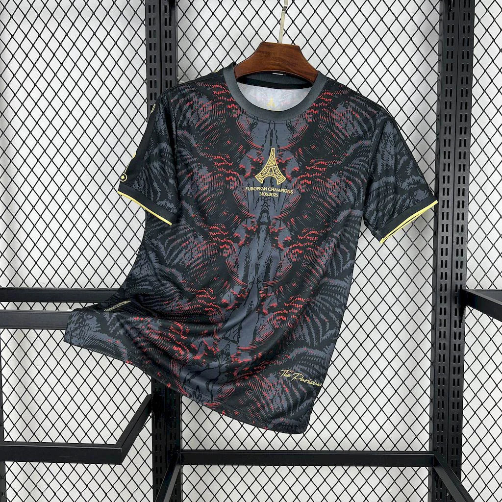 PSG Paris Saint-Germain "CAMPEONES DE EUROPA" Black Limited Jersey