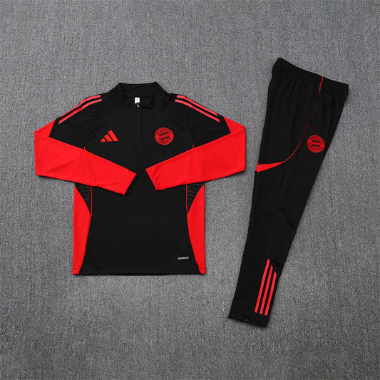2025/2026 Bayern Munchen Black and Red Tracksuit