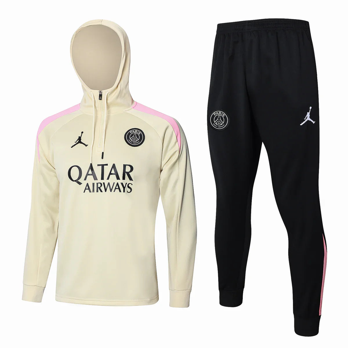 PSG Paris Saint Germain Beige and Black Tracksuit