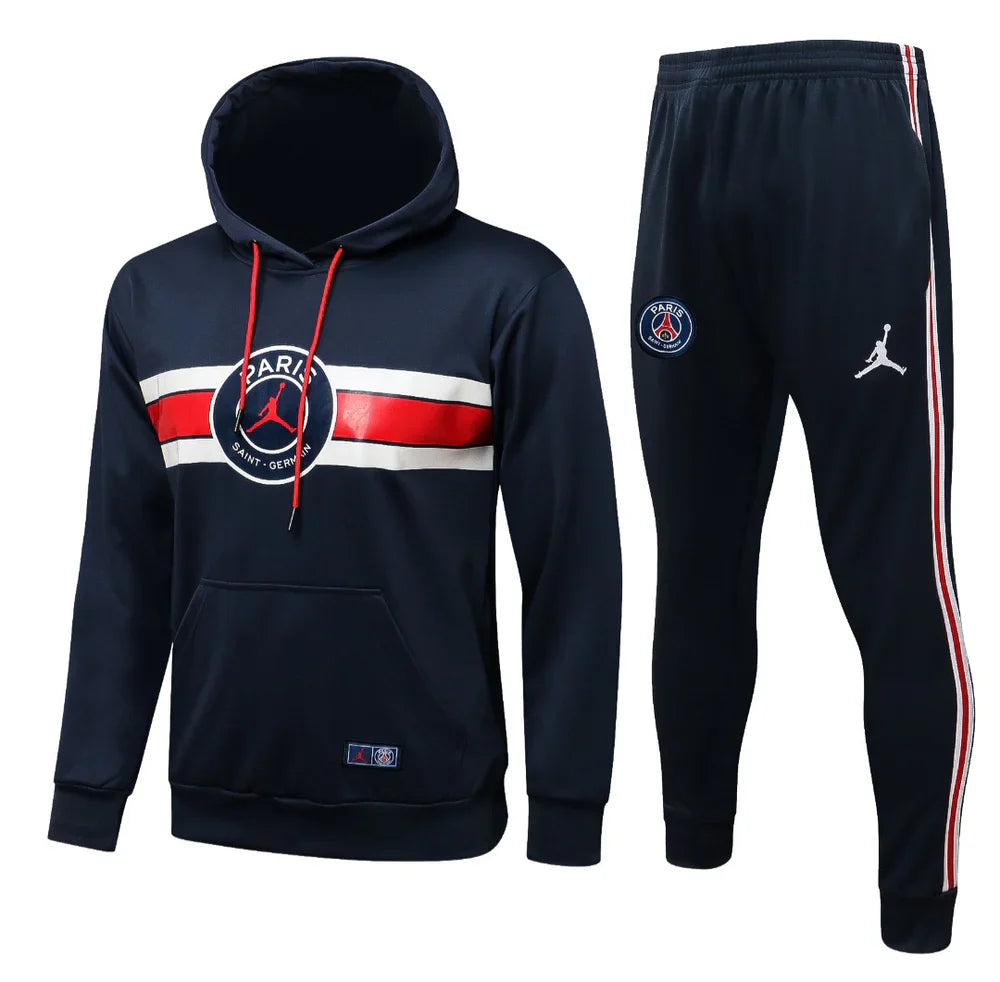 PSG Paris Saint Germain Dark Blue and Red x White Tracksuit