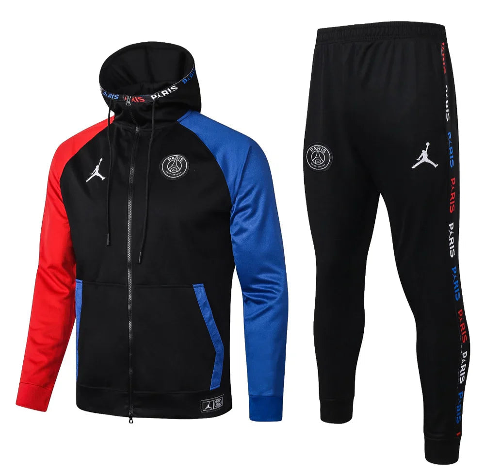 PSG Paris Saint Germain Black and Blue x Red Tracksuit