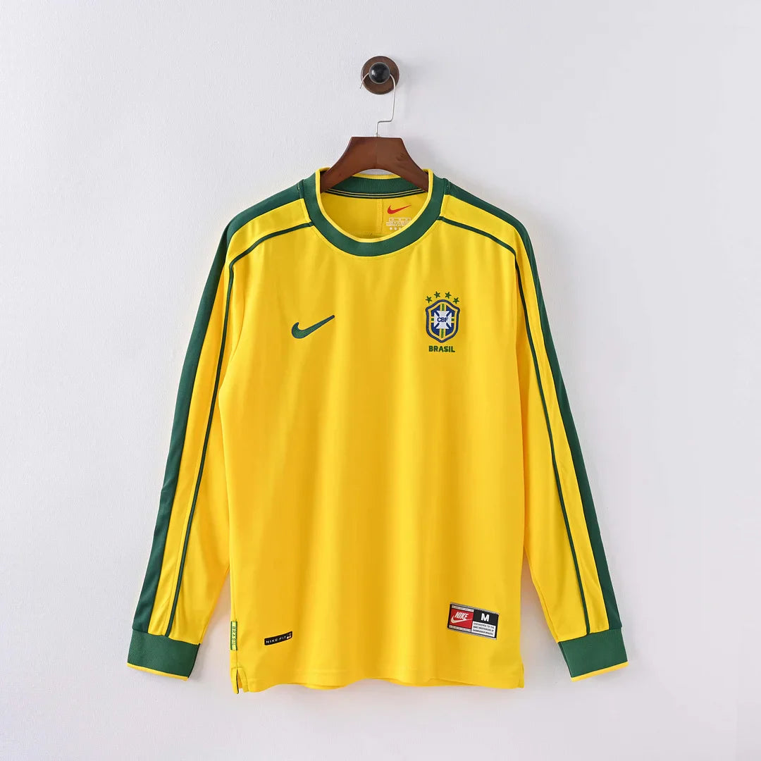 1998 Retro Brazil Home Jersey Long Sleeve