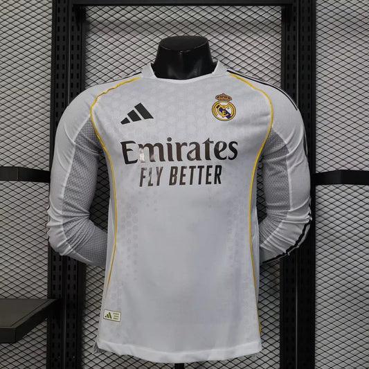 Real Madrid 2025/2026 Home Kit Long Sleeve