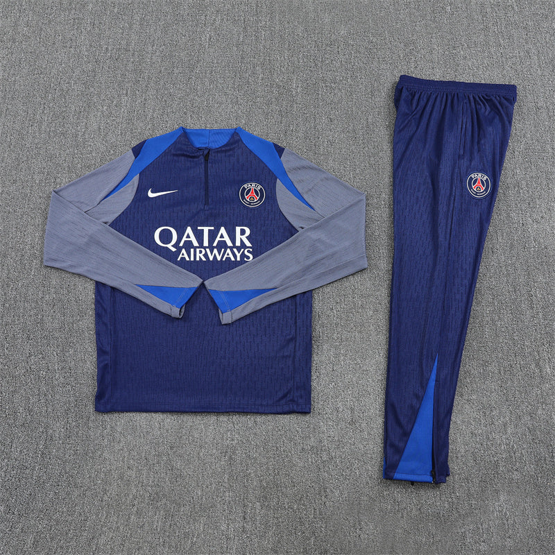 2025/2026 PSG Paris Saint Germain Blue and Grey Tracksuit