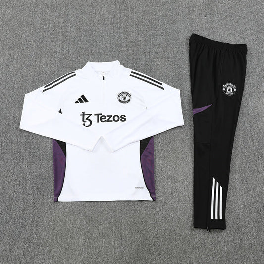 Manchester United White and Black Tracksuit